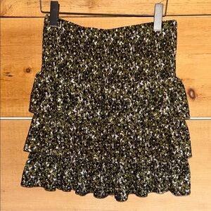 Michael Kors Black and Green Mini Skirt